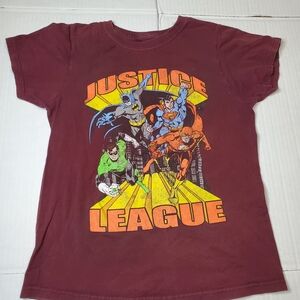 Justice League Kids Maroon T-Shirt Size M
